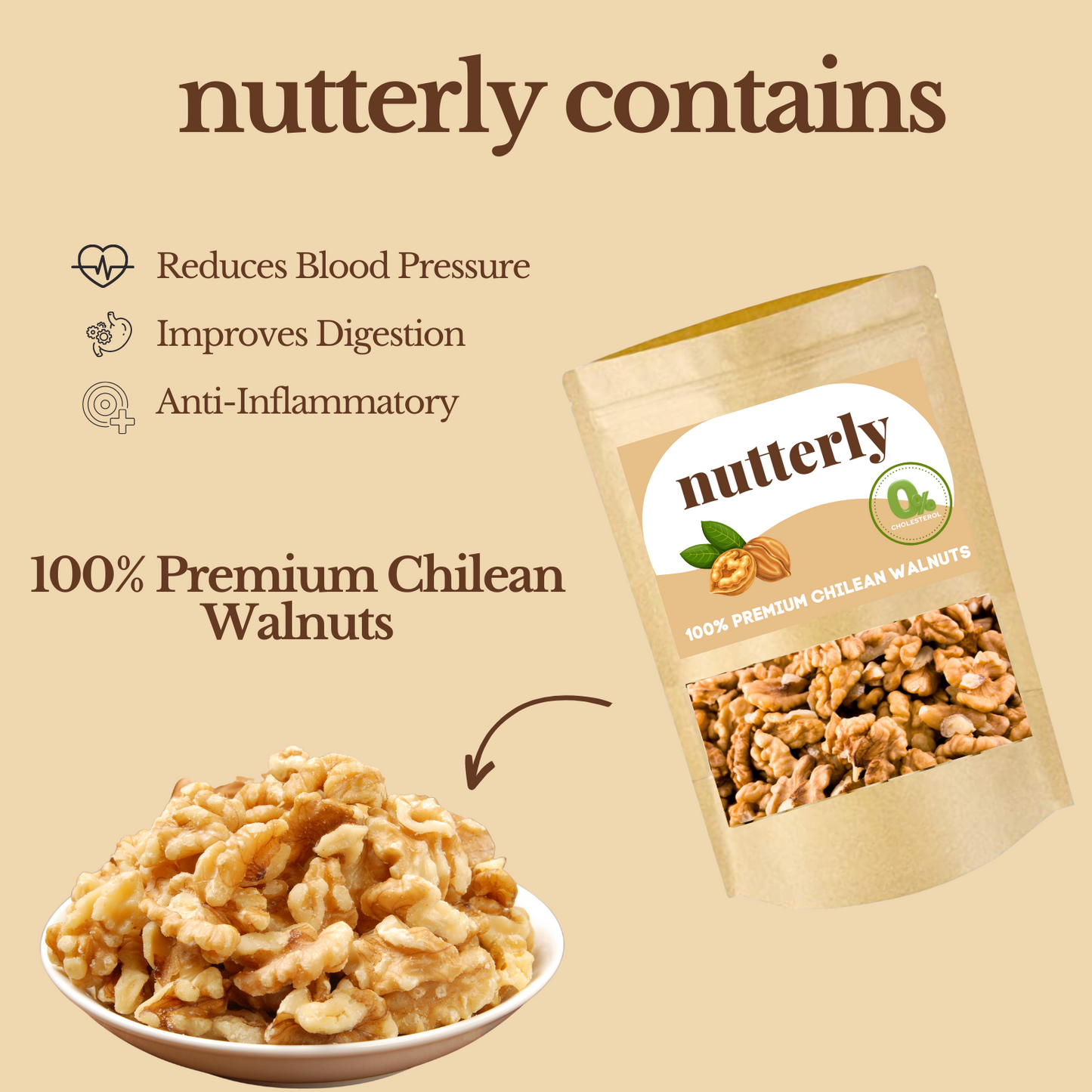 Nutterly - Premium Chilean Walnuts (Akhrot)[No Shell]